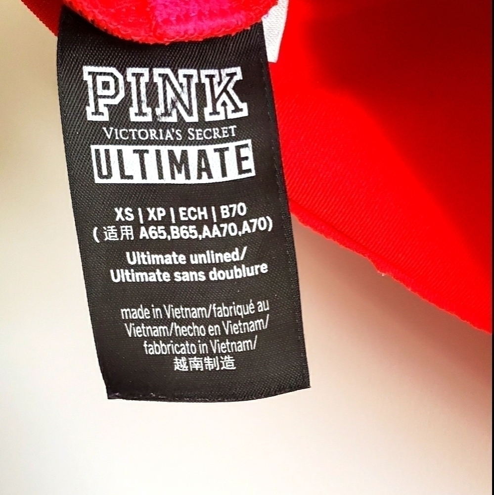 PINK Red One Shoulder sports bra Size XS - Picture 5 of 5